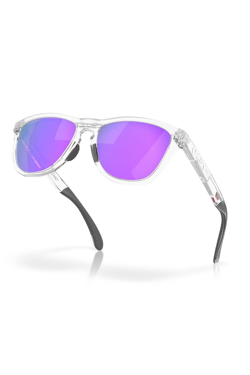 Oakley Frogskins (Low Bridge Fit) Polished Clear Sunglasses W/ Prizm Violet Lens