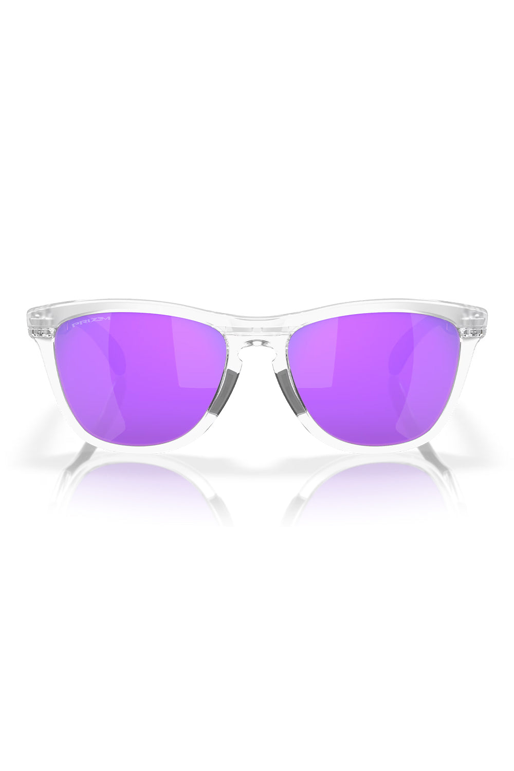 Oakley Frogskins (Low Bridge Fit) Polished Clear Sunglasses W/ Prizm Violet Lens
