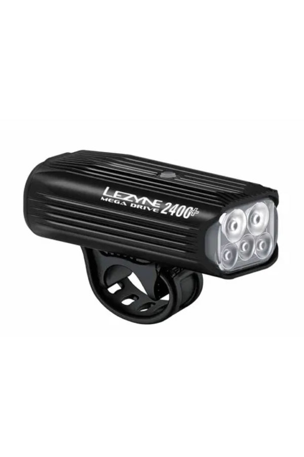 LEZYNE MEGA DRIVE 2400+ FRONT 2400 LUMEN USB-C RECAHARGEABLE FRONT LIGHT, RUBBER STRAP