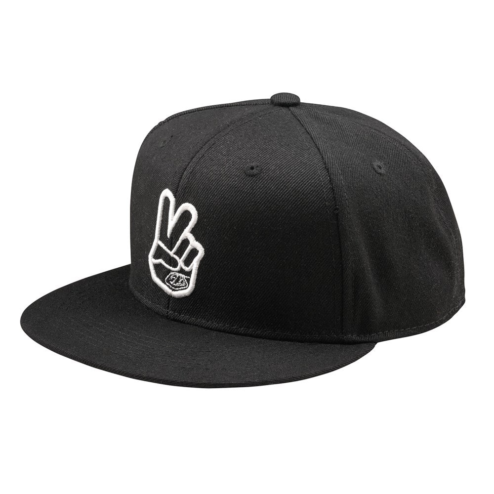 Troy Lee Designs 26.1 Flat Bill Snap Hat Peace Black Osfa