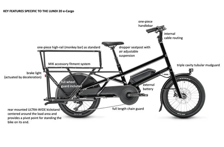 Moustache Lundi 20.3 Cargo Electric Bike w/ Free Safety Bar & Pannier - EX DEMO