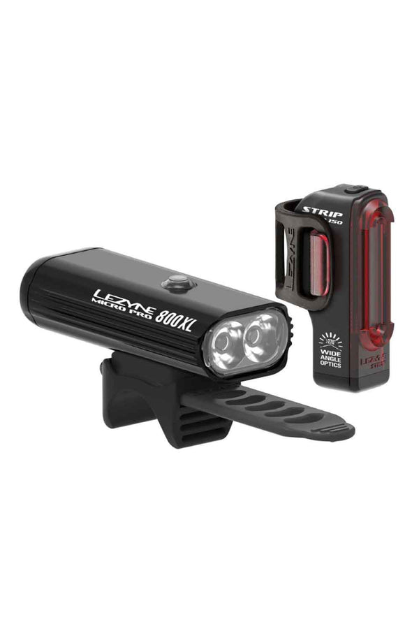 LEZYNE LIGHT PACK MICRO PRO 800XL FRONT W/ STRIP DRIVE 150 LUMEN REAR
