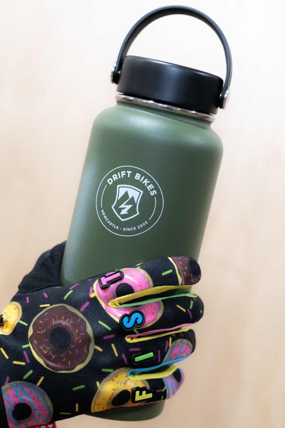 Hydro Flask X Drift Bikes 32oz (946ml) WIDE Drink Bottle 2.0 Olive