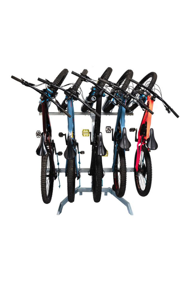 Single Trail Racks - 5 Bikes Tilting Rack - Black Powdercoat