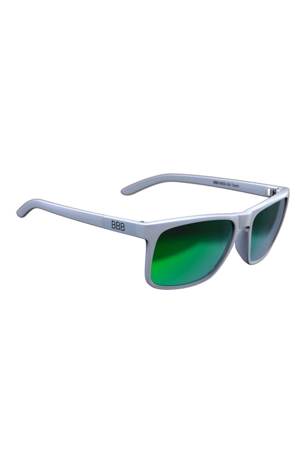 BBB Street Polarized Matt White/Green Sunglasses