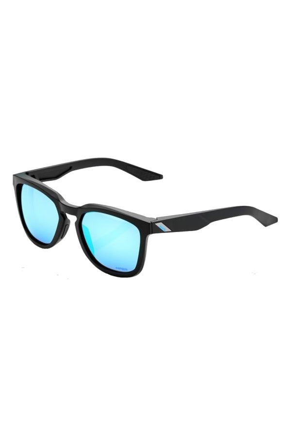 100% Hudson Bike Sunglasses Matte Black - Hiper Blue