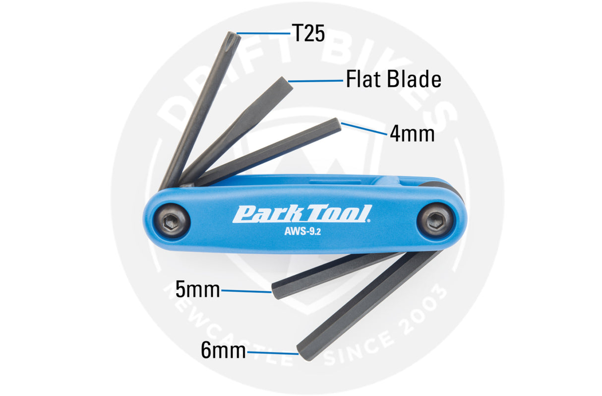 PARK TOOL 4MM, 5MM, 6MM, STD, PHIL WRENCH SET AWS-9.2