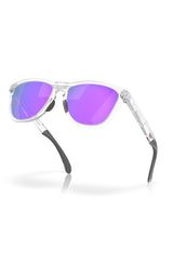 Oakley Frogskins (Low Bridge Fit) Polished Clear Sunglasses W/ Prizm Violet Lens