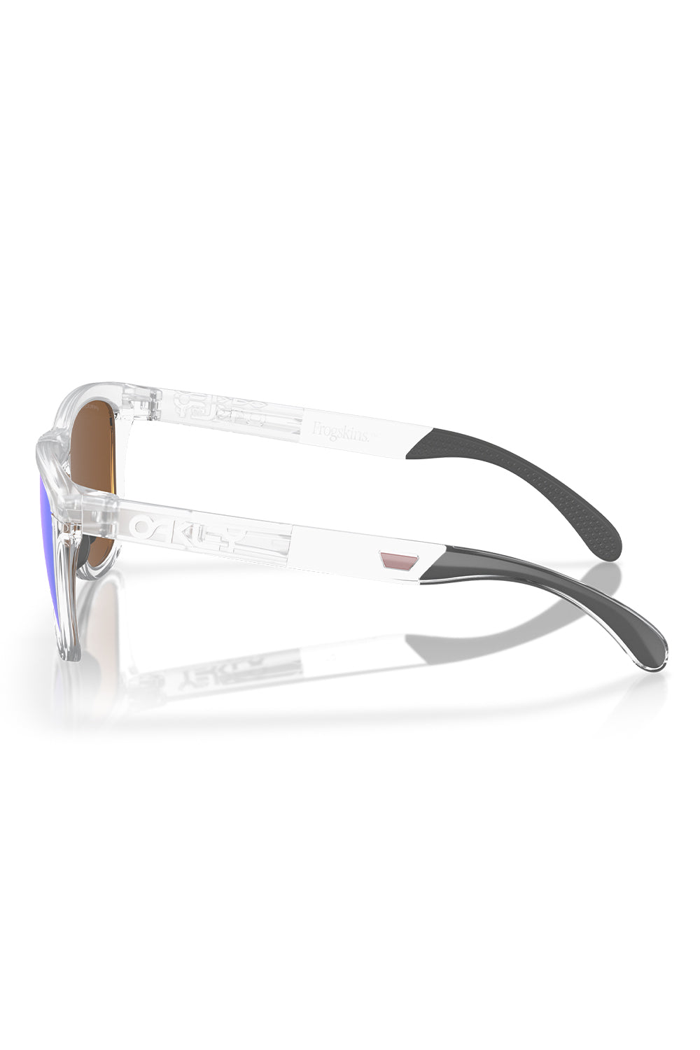 Oakley Frogskins (Low Bridge Fit) Polished Clear Sunglasses W/ Prizm Violet Lens