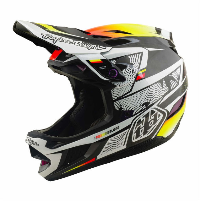 Troy Lee Designs 26.1 D4 Carbon Helmet Mips Lined Up Black Xlg / 2Xl