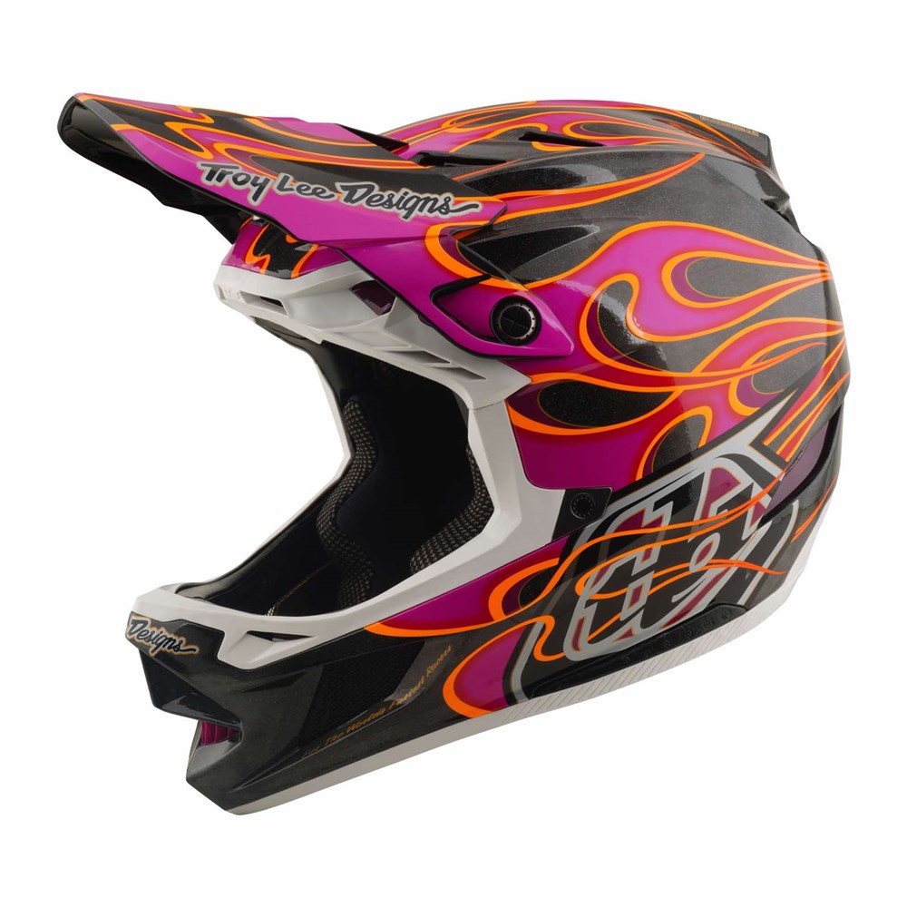 Troy Lee Designs 26.1 D4 Carbon Helmet Mips Torched Carbon / Magenta Xlg / 2Xl