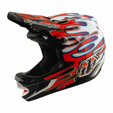 Troy Lee Designs 26.1 D4 Composite Helmet Mips Overspray White / Red Xlg / 2Xl