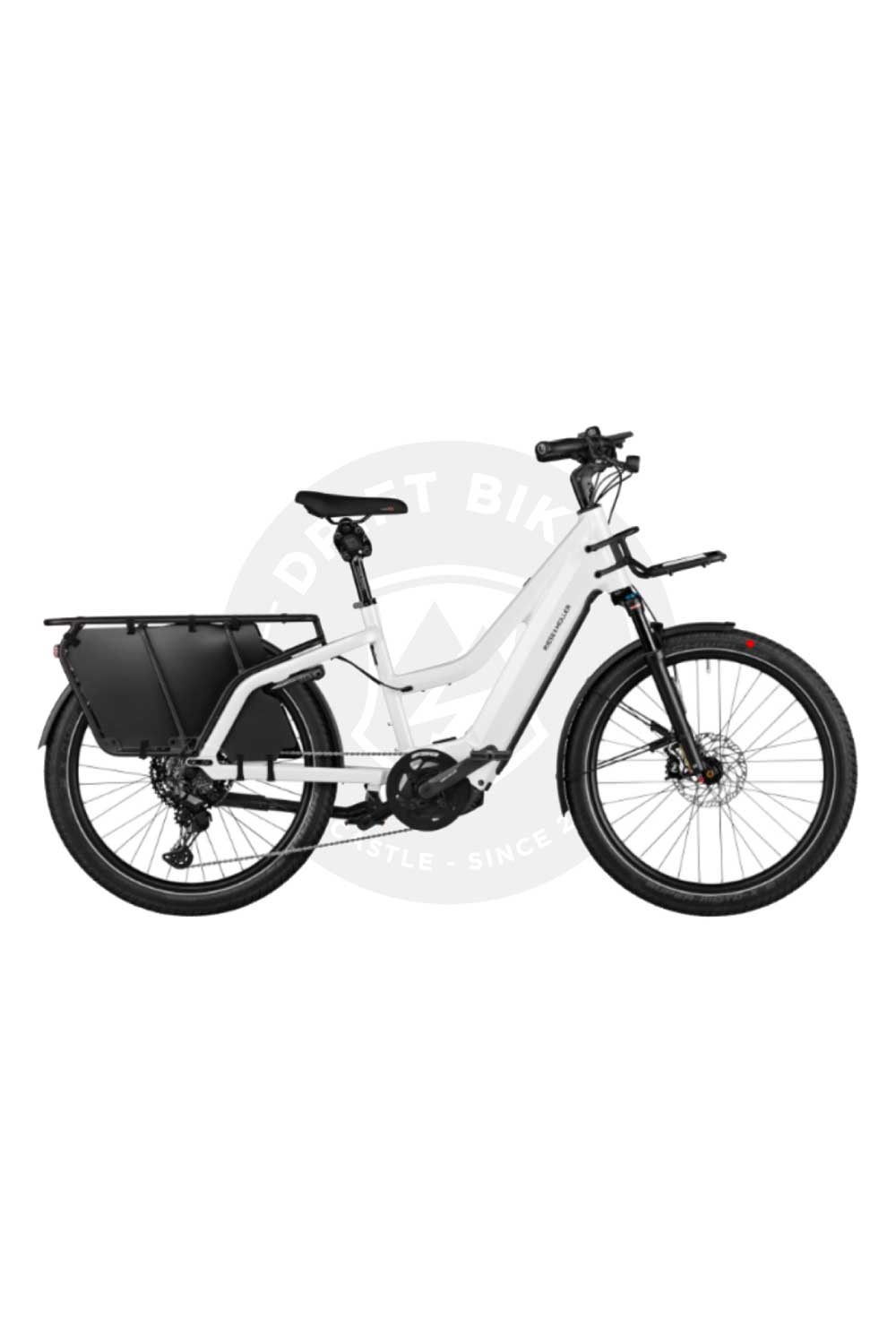 RIESE + MULLER Multicharger Mixte Gt Touring, Bosch Perf Cx, 750wh, 47cm, Wh/blk Matt (Incl. Cargo Fr. Carrier, Safety Bar, Pass Kit)