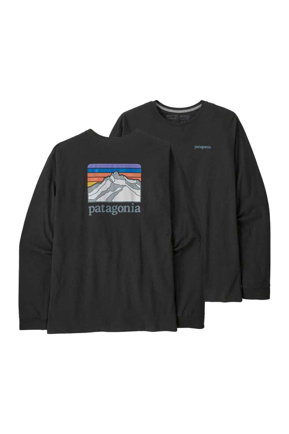 Patagonia Mens Long Sleeve Line Logo Ridge RESPONSIBILI TEE Drift Bikes