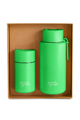 FRANK GREEN GIFT SET- 10OZ CERAMIC REUSABLE CUP + 34oz CREAMIC REUSABLE BOTTLE W/ STRAW LID
