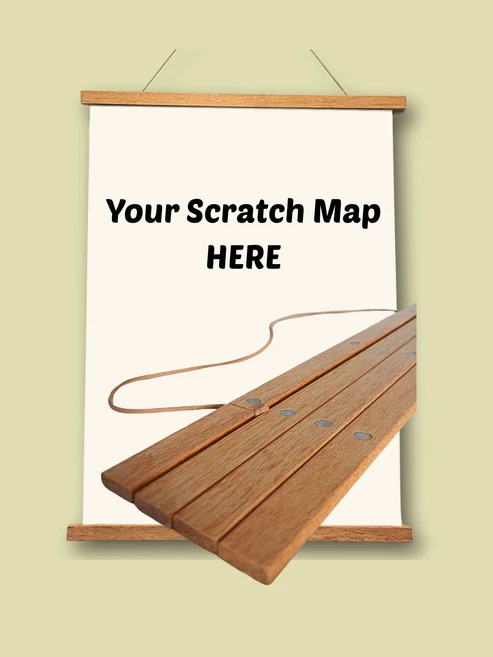 The Quest Maps Hanging Wooden Magnetic Frame