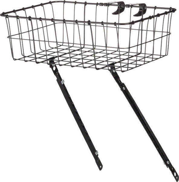 Wald 1372 Shallow Front Wire Basket -  Gloss Black - (with Fittings)