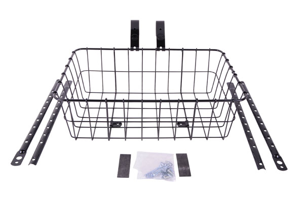 Wald 1372 Shallow Front Wire Basket -  Gloss Black - (with Fittings)