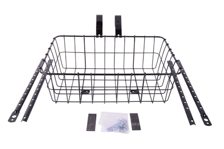 Wald 1372 Shallow Front Wire Basket -  Gloss Black - (with Fittings)