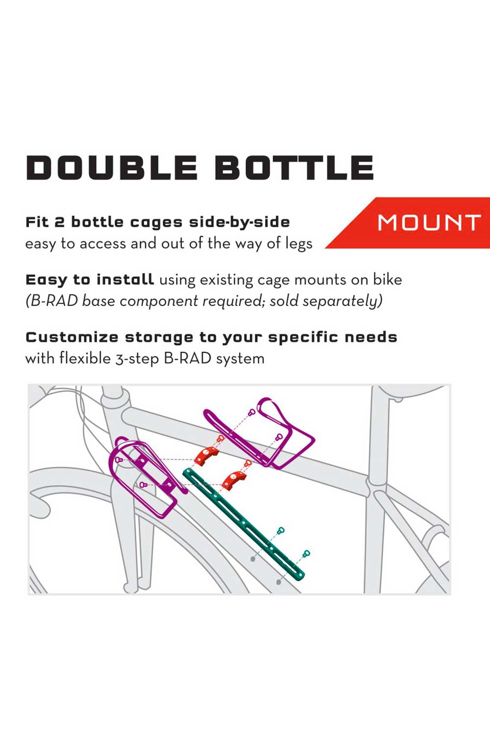 Wolf Tooth B-Rad Double Bottle Cage Adaptor