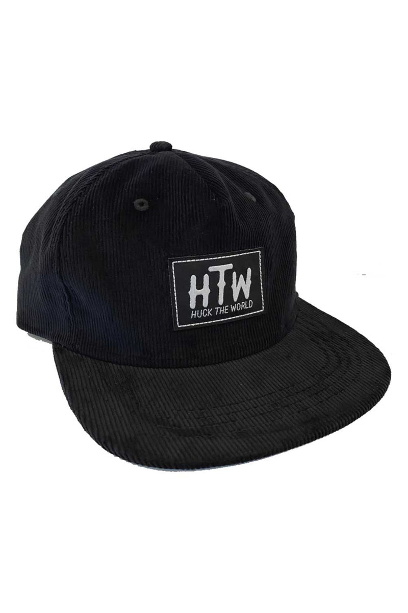 Huck The World Logo Cord Hat Black
