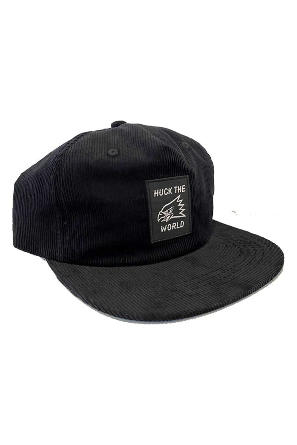 Huck The World Eagle Cord Hat Black
