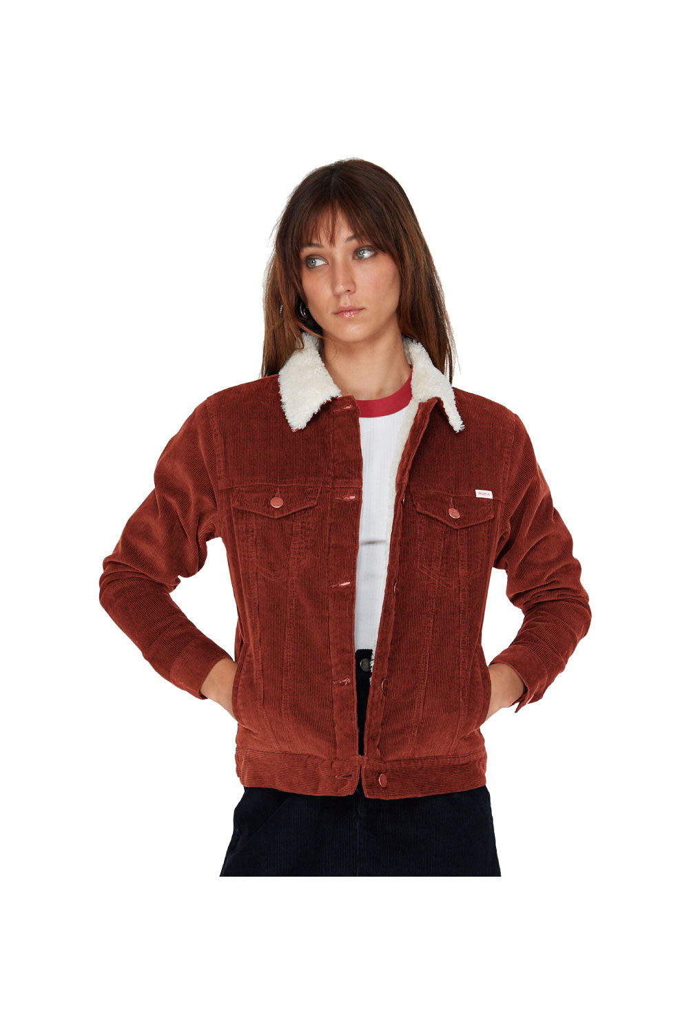 RVCA Women's Merc Cord Jacket Rust