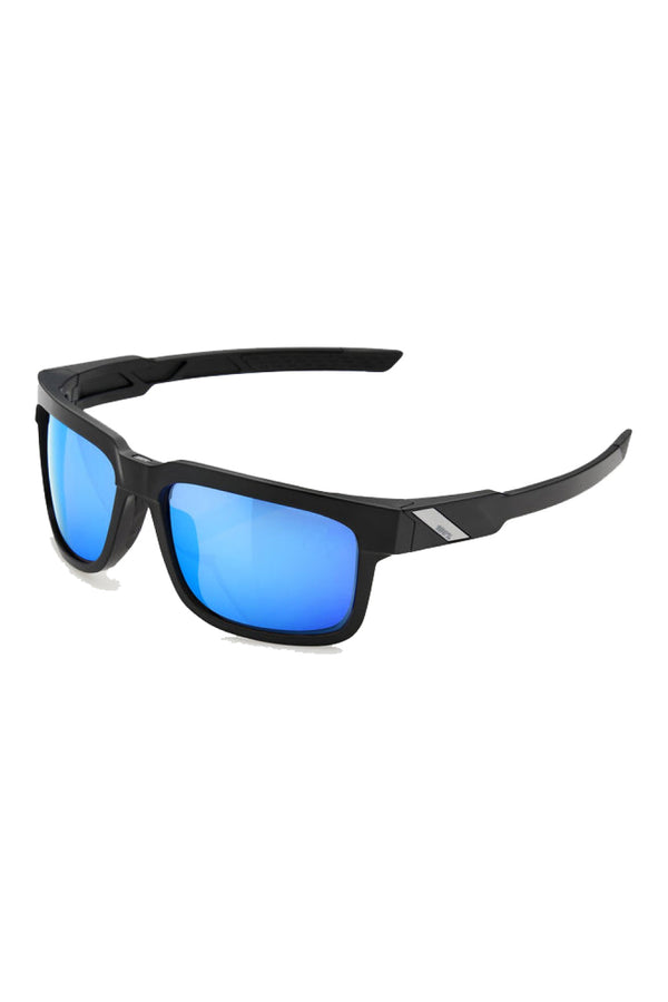 100% TYPE-S Sunglasses - Matte Black - HiPER Blue Lens