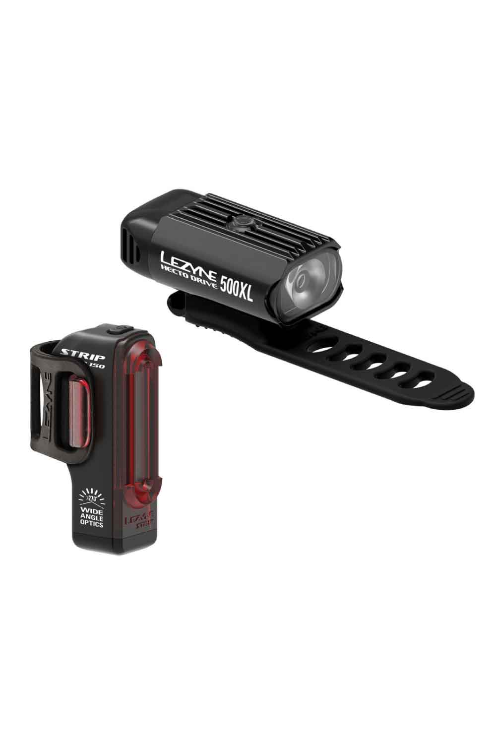 LEZYNE LIGHT PACK HECTO DRIVE 500XL FRONT W/ STRIP DRIVE 150 LUMEN REAR