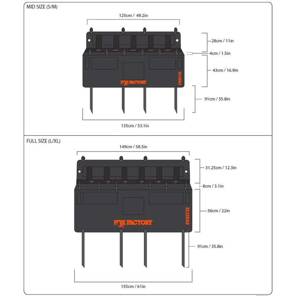 Fox Factory Overland Tailgate Pad 5 Bikes Mid Size Drift Bikes