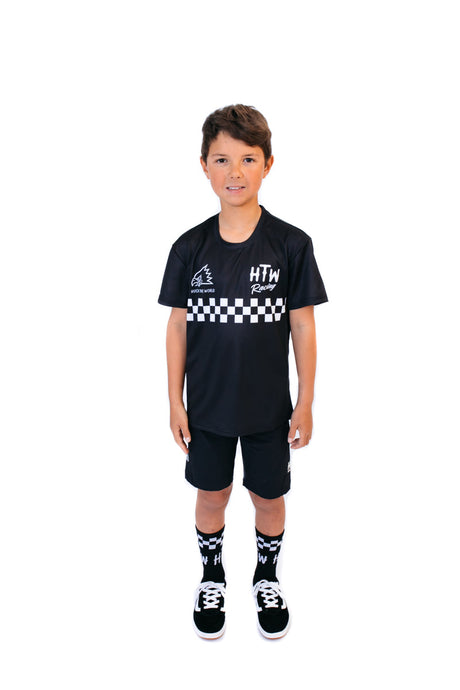 Huck The World YOUTH Short Sleeve Checkers MTB Jersey