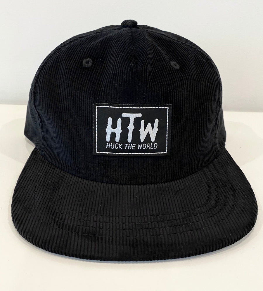 Huck The World Logo Cord Hat Black