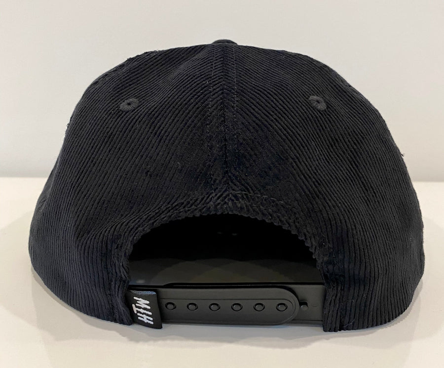 Huck The World Logo Cord Hat Black