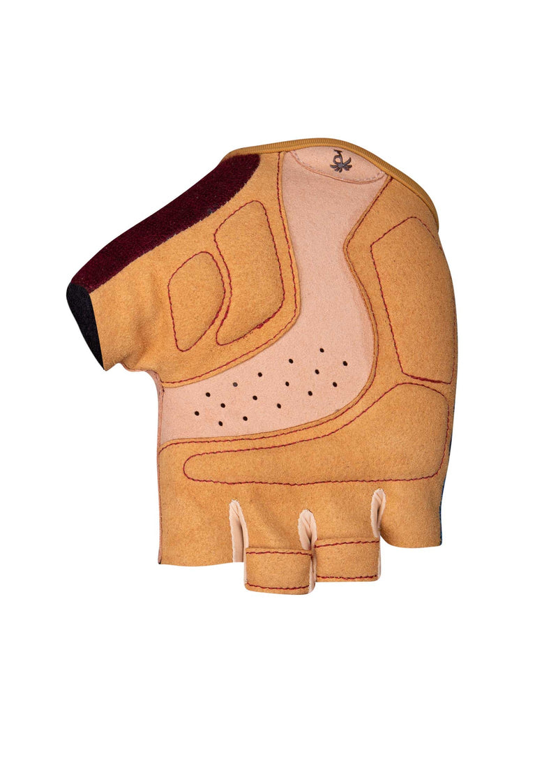 Pedal Palms Fingerless Bike Gloves - Navy Tan