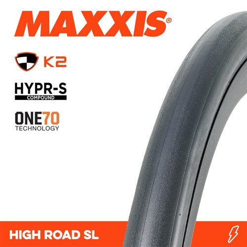 MAXXIS HIGH ROAD SL TYRE 700 X 25C HYPR-S K2 – Drift Bikes