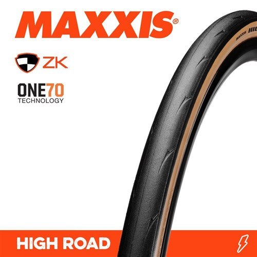 MAXXIS HIGH ROAD TYRE 700 X 25C HYPR ZK ONE70 TANWALL