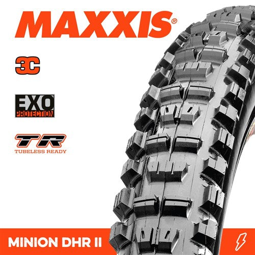 MAXXIS MINION DHR II TYRE 26 X 2.40 WT 3C TERRA EXO TR