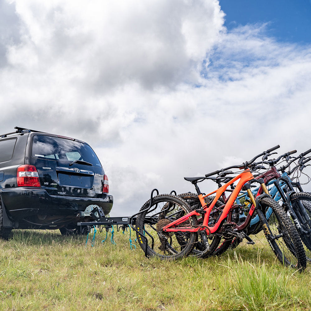 Single Trail Racks - 5 Bikes Tilting Rack - Black Powdercoat